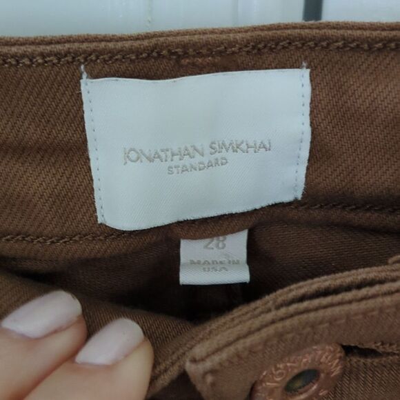 Johnathan Simkhai River Coffee Brown Denim 28 - Picture 7 of 12